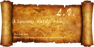 Lipcsey Valéria névjegykártya